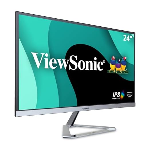 ViewSonic VX2476-SMHD 24 Inch 1080p Frameless Widescreen IPS Monitor with HDMI and DisplayPort, Black/Silver