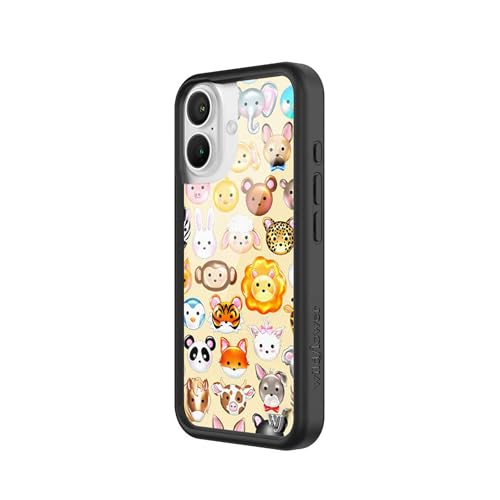 Image of Wildflower Cases - Compatible with iPhone 16 | Protective Black Bumper, 6.5ft Drop Test Certified, Women Owned Small Business | Yellow Blue White Zoo Aesthetic Trendy Cute | Animal Kingdom