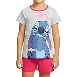 Disney Stitch Pyjamas für Mädchen, Stitch Design 2-Teiliges T-Shirt und Shorts-Set für Mädchen, Geschenk für Mädchen, Größe 6 Jahre, Rosa
