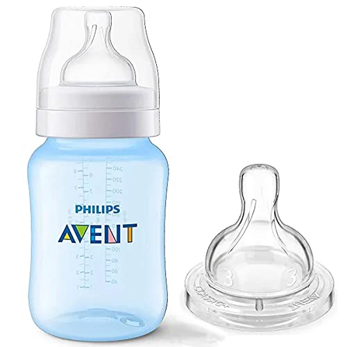 Mamadeira ANTICOLIC 260ML AZUL + Bico 3 Philips Avent 809/28