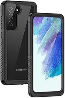 Lanhiem Case for Samsung Galaxy S21 FE Case, IP68 Waterproof Dustproof Case with Built-in Screen Protector, Full Body Heavy Duty Shockproof Protective Clear Cover for Galaxy S21 FE - Black