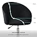 Furniliving Makeup Vanity Chair, Flexible Round-Back Accent Chair with Plated Frame, Height Adjustable Swivel Chairs for Living Room Charming Chair Lounge Pub Bar (Black)