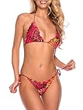 RELLECIGA Women's Wavy Triangle Bikini Set Brazilian Swimwear