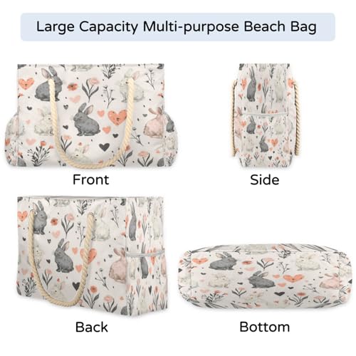 Large Beach Bags for Women, Waterproof Sandproof Beach Tote Bag with Zipper, Swim Pool Bags4
