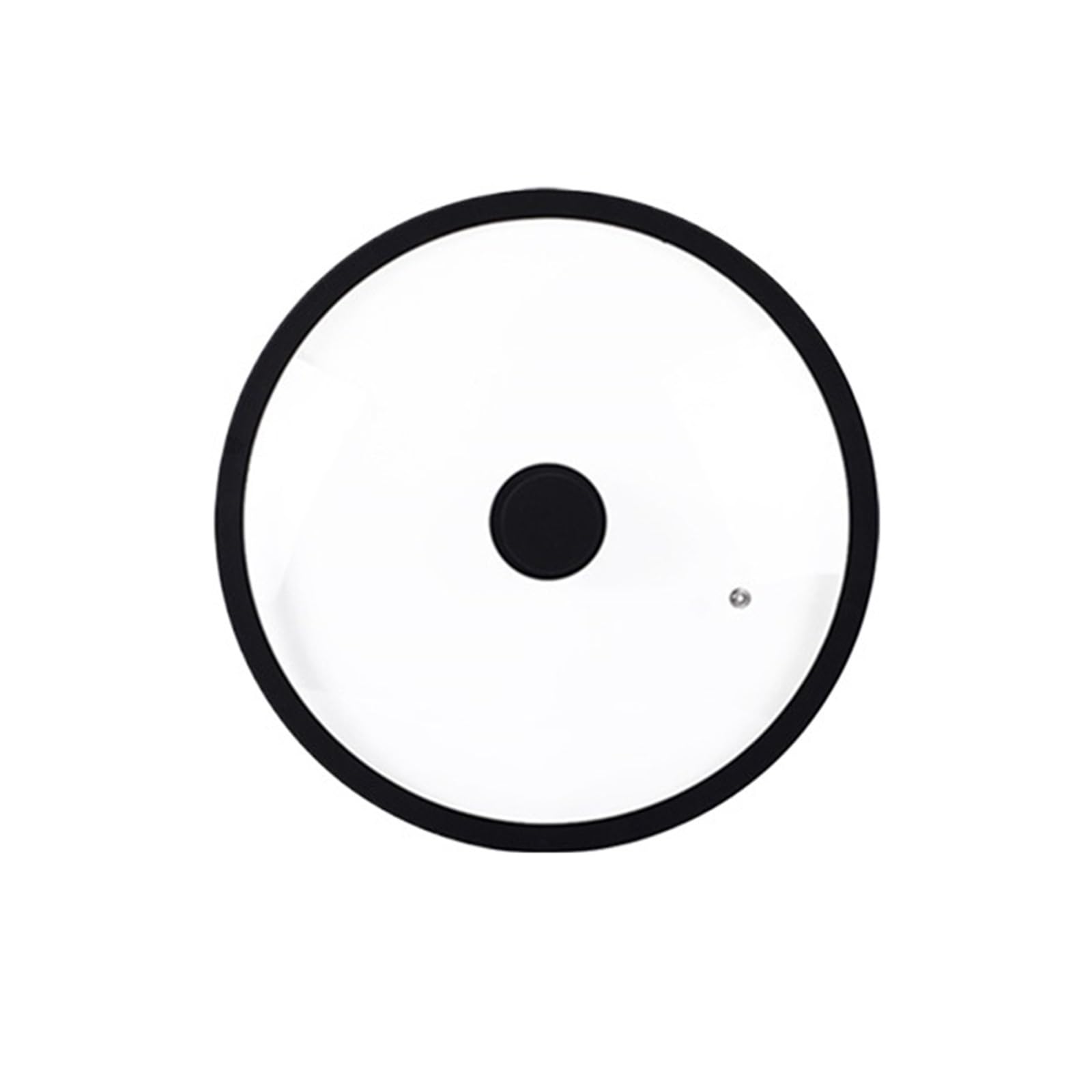 Zyslxhocz Black 24Cm Vented Tempered Glass Universal Lid For Pot Pan Skillet With Heat Resistant Silicone Rim Microwave Splatter Lid Cover(Black 24Cm)