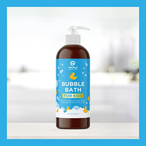 Sulfate Free Kids Bubble Bath - Relaxing Vanilla Lavender Bubble Bath For Kids And Toddlers With Nighttime Blend Of Chamomile Oil And Calendula Oil - Extra Foamy Moisturizing Kids Bath Soap Liquid #TOP5