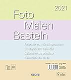  Foto-Malen-Basteln Bastelkalender Pastell 2021: Fotokalender zum Selbstgestalten. Do-it-yourself Kalender mit festem Fotokarton. Format: 21,5 x 24 cm