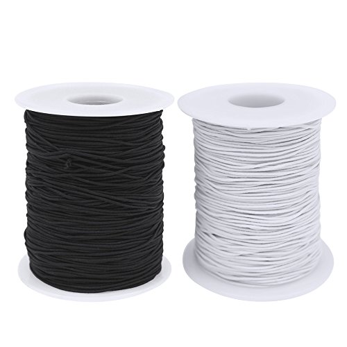 Dreamtop 2 Roll 0.8mm Elastic String for Bracelets Beading String Cord Bracelet Cord Jewelry Bead Thread Elastic Cord for Jewelry Making,Beading,Sewing（100m）