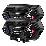 FODSPORTS バイク インカム M1S インカム 最大8人同時通話 最大使用20時間 多設備との接続 互換性 日本語案内 会話自動復帰 バイク用インカム Bluetoothインカムバイク用 いんかむ HI-FI音質 Siri対応 付属品同梱 オードバイ用インカム 日本語説明書 技適認証済み(２個セット)
