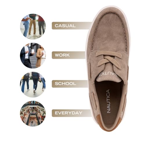 Image of NAUTICA Men's Lace-Up Boat Shoe Casual Loafers Comfort Sneaker - Walking Moccasin