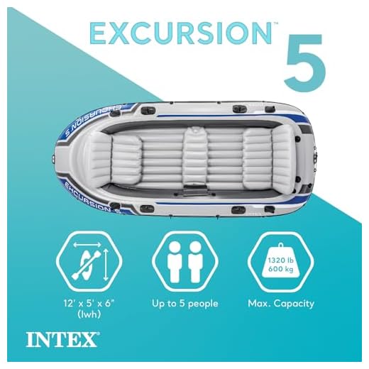 Intex Excursion 5 Person Inflatable Fishing Boat