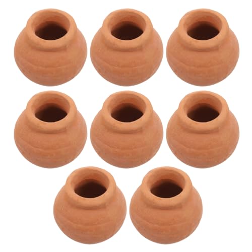 POPETPOP Mini Terracotta Pots 8pcs Tiny Clay Pots for Succulent Plants Small Flower Pots for Desktop Decoration Reusable Pottery Planters for Indoor Gardening 0.59 in