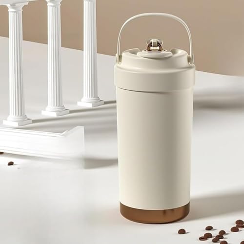 CokBlu タンブラー ストロー付き セラミックコート 蓋付き 大容量 真空断熱 保冷 こぼれない 持ち運び便利 コーヒー用 水筒 保温・保冷カップ・マグ