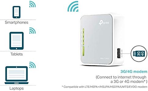 TP-Link 150 Mbps Portable 3G/4G Wi-Fi Travel Router (Support 3G/4G Router Mode/Access Point Mode/Client Mode, No Configuration Required, UK Plug (Archer MR3020))