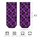 LITPUZC Women's Fashion Ankle Socks Funny Running Low Cut Socks Buffalo Plaid Proton Purple Tartan No Show Athletic Sock Soft Breathable Crew Sock 5 Pairs