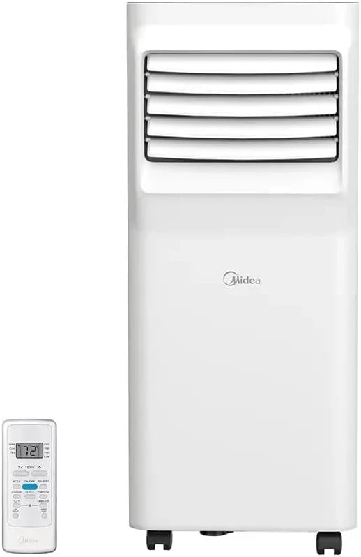 Midea MAP05R1AWWT Aire acondicionado portátil con ventilador y deshumidificador, unidad de aire acondicionado portátil compacta para habitaciones pequeñas