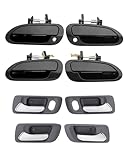 Door Handle Set (8 PCS), Compatible with 1998-2002 Honda Accord | Interior & Exterior Front & Rear Left Driver & Right Passenger Side| Replaces# 72165S84A01ZB HO1352124 HO1353124 HO1553103 HO1353104