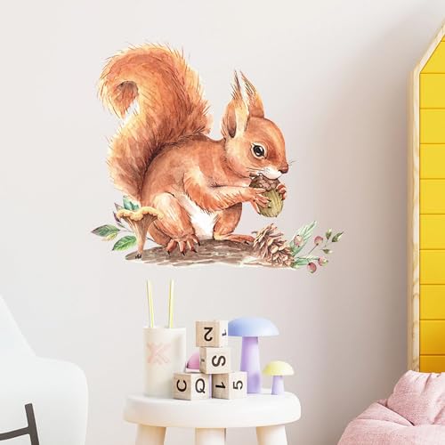 Vinilo decorativo infantil ardilla piña sacinora para pared miniatura 6