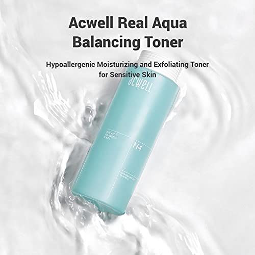 Acwell Real Aqua Balancing Lha Hydrating & Exfoliating Facial Toner 5.4 Fl.oz. - With Mineral Water Ph Balancing Toner For Strengthening Skin Moisture Barrier For Sensitive Skin #TOP1