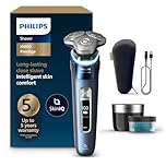 Philips Shaver i9000 Prestige, Wet & Dry Electric Shaver, Mystic Aqua, With Skin IQ Technology, Triple Lift & Cut System, 360 Rotating Dual SteelPrecision Blades, Quick Clean Pod, Model XP9201/20