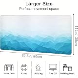 Biała podkładka pod mysz XXL 800 x 300 x 3 mm abstrakcyjna podkładka pod biurko akcesoria antypoślizgowa gumowa podstawa i zszyte krawędzie podkładka pod mysz dla graczy do dekoracji biura