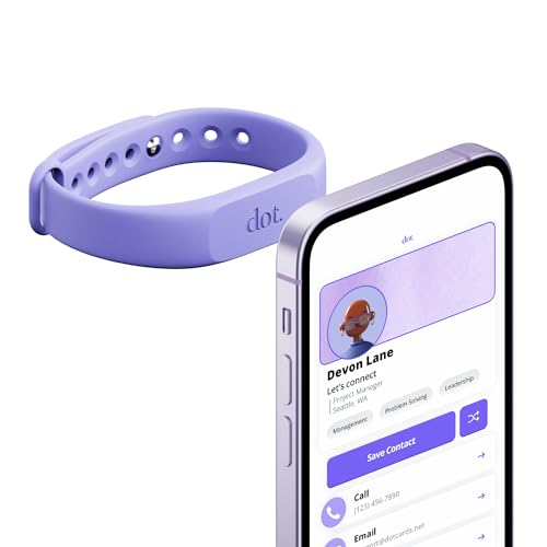 dot. Band - Digital Business Card Wristband - Tap Compatible with iPhone & Android (Purple)