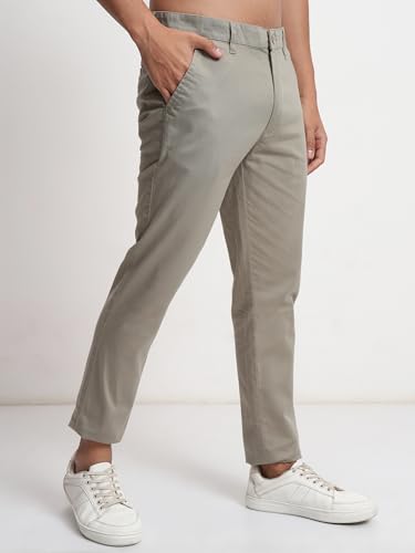 Image of Highlander Men's Slim Fit Formal Trousers | Ankle Length |Smart Trousers for Men | Chino Trousers for Men|Elegant Design | Comfortable Fabric for Daily Work & Formal Occasions