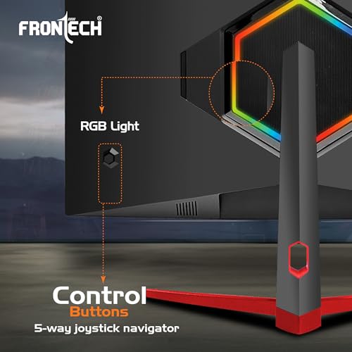 Image of FRONTECH Gaming 27 Inch Curved LED Monitor| Refresh Rate 100Hz, VA Panel |1500R Curve| Full HD 1080p, Bezel Less Design | HDMI & VGA Ports (MON-0053C, Black & Red)