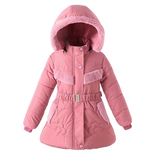 Image of Podgina Little Girls Puffer Jackets Clothes Size 4-5 Years Kids Winter Snow Fleece Coats