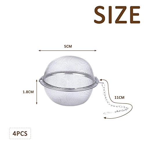 Miniatura 2 de 4 Infusores De Té, Infusor De Té De Acero Inoxidable, Con Gancho De Cadena Extendido Y Malla Extrafina Para Preparar Té De Hojas Sueltas Y Especias Y Condimentos