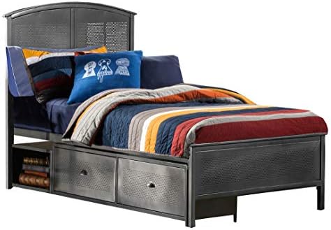 Hillsdale Furniture Urban Quarters Panel Storage Bed with Rails Full Black Steel