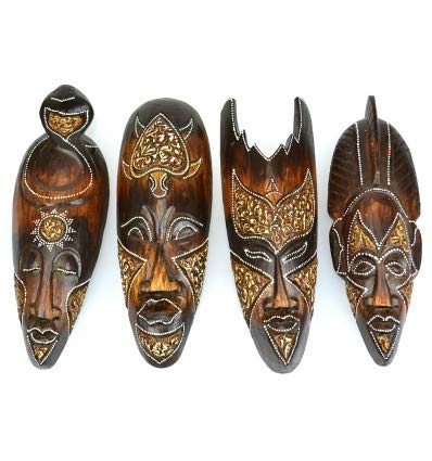 Maschera in legno 30 cm – , motivo tartaruga – Decorazione Etnica Chic stile africano.