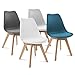 IDMarket - Lot de 4 chaises SARA Mix Color Gris foncé, Gris Clair, Blanc et Bleu