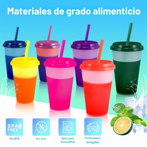 Miniatura 3 de Patinao 14 Vasos Con Pajita Y Tapa, 350 Ml, De Plástico Reutilizable, Para Niños, Vaso De Viaje