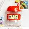 Oliver's Labels Original Labels, 40 Durable Personalized Name Labels & Tags for School Supplies, Camp Gear, Water Bottles, and Food Containers - Craft Blocks Theme #2