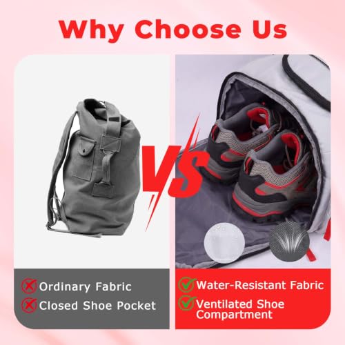 Vexnaro Sac de Sport Homme Femme, Sac de Voyage avec Compartiment Chaussures et Poche Humide Imperméable, Sac Fitness Extensible pour Gym, Natation, Yoga, Week-End, Voyage et Cabine (Gris) – vue 6