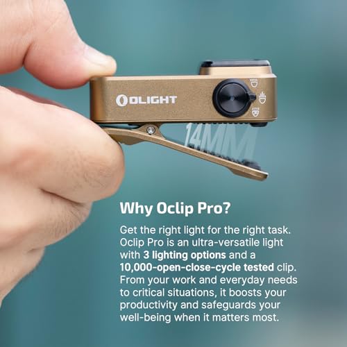 Image of OLIGHT Oclip Pro EDC Flashlight Clip-on Light, Rechargeable 500 Lumens with Three Lighting Solutions Type-C Charging, Magnetic Flash Lights for Outdoor or Indoor Use(Ancient Script)