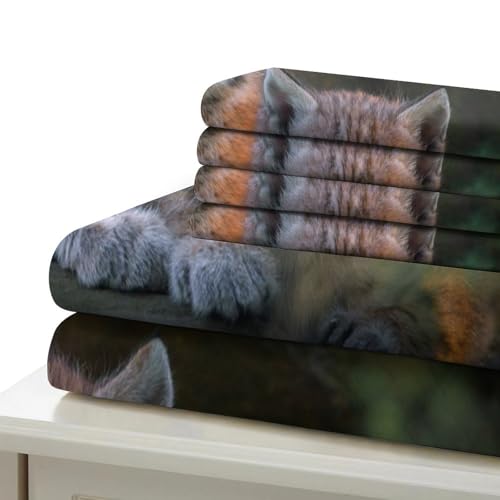 Housse de couette cheval sauvage effet 3D parure de lit microfres résistante