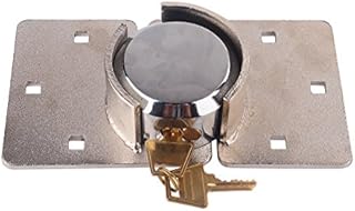 Van Lock, 73mm Heavy Duty Door Security Padlock Round Lock Van Garage Shed Hasp Set Free Fixing Bolts with 2 Keys