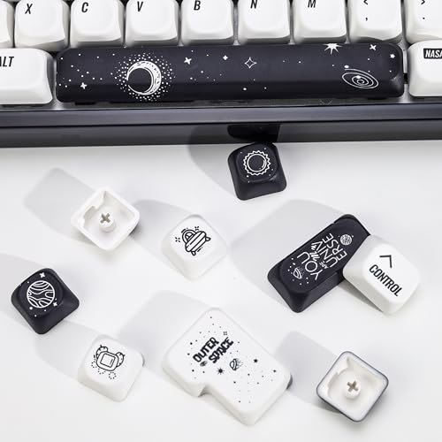 Image of KBDiy Outer Space KOA Profile Keycaps Set,Dye-Sublimation PBT Cute Custom Keyboard Keycap,135 Key Cap Set for Cherry Gateron MX Switches Mechanical Keyboards
