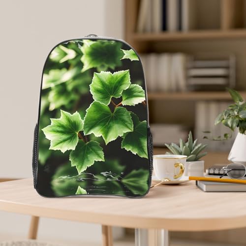 Sac à dos transparent Ivy Blossoms noir imperméable avec poches de rangement taille unique