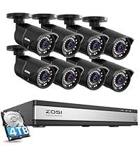 Amazon.co.jp: ZOSI CCTV 防犯カメラ4台セット 1080P 200万画素 フル