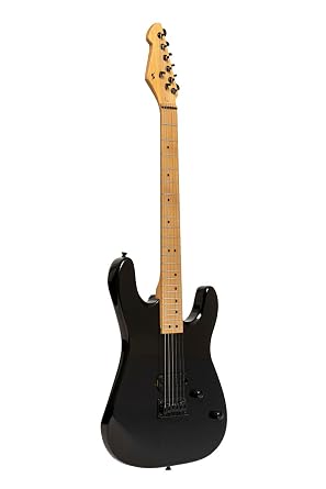 Stagg SEM-ONE H BK Metal Series Electric Guitar l Solid Mahogany Body l Black Finish