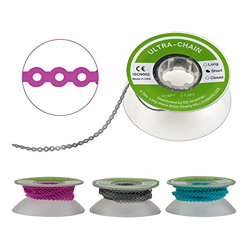 Orthodontic Dental Elastic Ultra Power Rubber Chainshort Type 4 Color Power Chain For Braces Orthodontic (Light Color) #TOP5