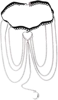 Cute Moon Heart Shape Thigh Chain Leg Chain Harness Gothic Leg Garter Belt Beach Club Rave Party Body Supplies Alloy