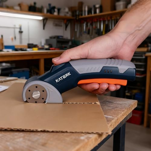 Electric Box Cutter, Katerk Cordless Electric Scissors with Safety Lock & LED Light - image 8
