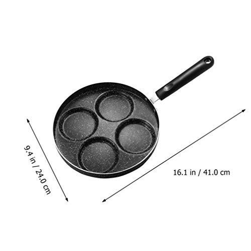 HEMOTON Frigideira para ovos com molde para 4 xícaras, panela antiaderente de ferro para cozinhar ov