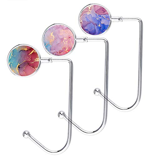 LESHIRY Purse Hanger, Bag Hanger, Handbag Storage Decor Table Hook for Women (3Pack Pretty Marble Hook-3)