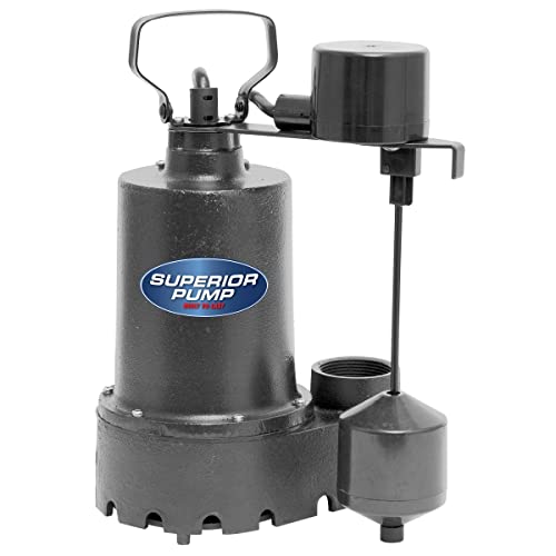 Superior Pump 92341 1/3 HP Cast Iron Submersible Sump Pump with Vertical Float Switch #1