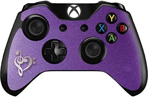Skinit Decal Gaming Skin Compatible with Xbox One Controller - Originally Designed Purple Glitter Musical Heart Design
